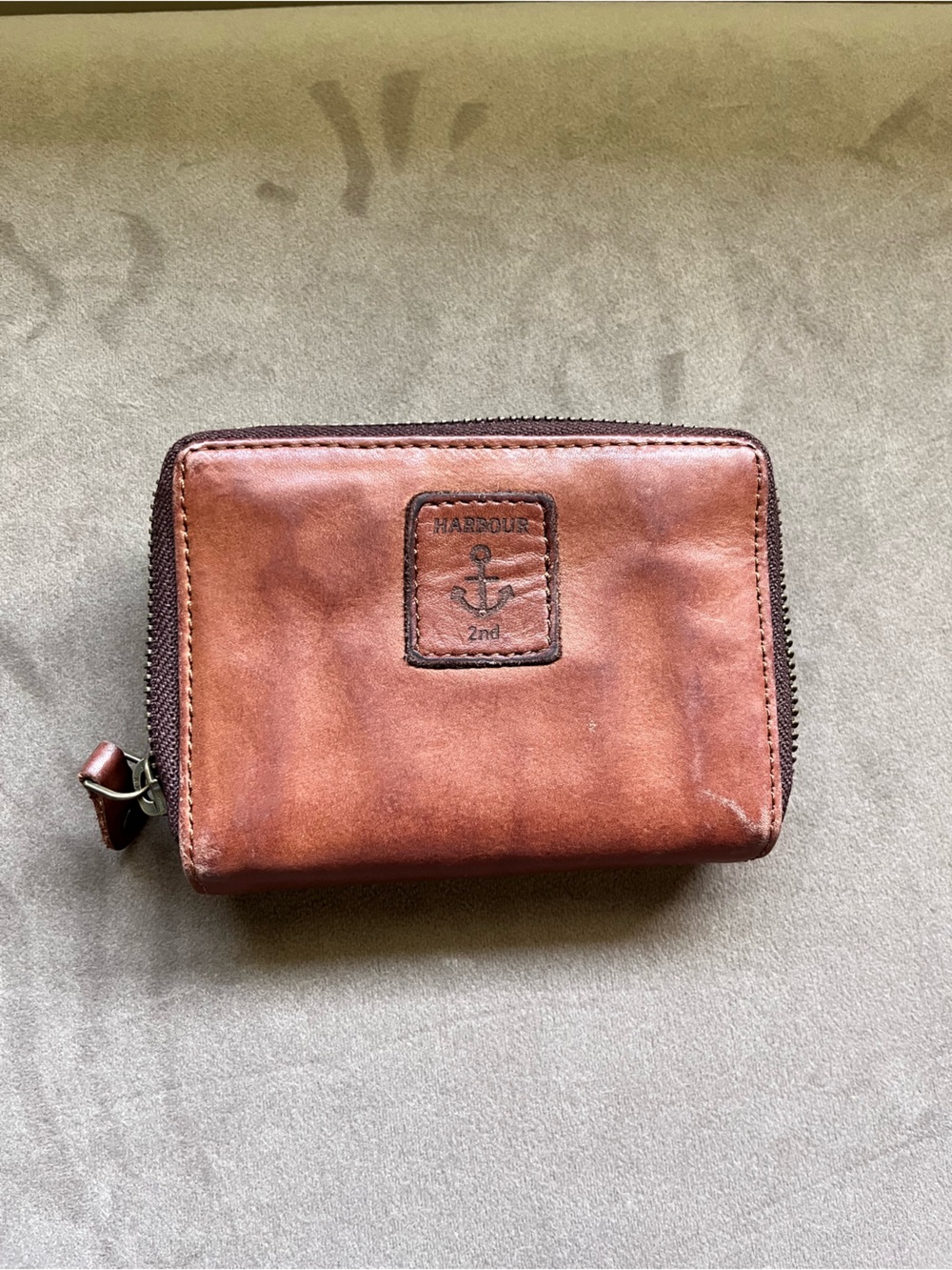 HARBOUR 2nd Distressed Brown Leather Zip Wallet